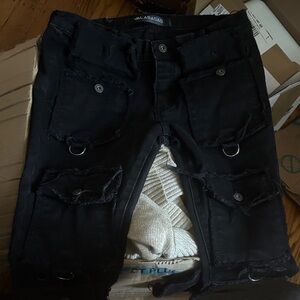 Valabasas Men's Distressed Black Jeans